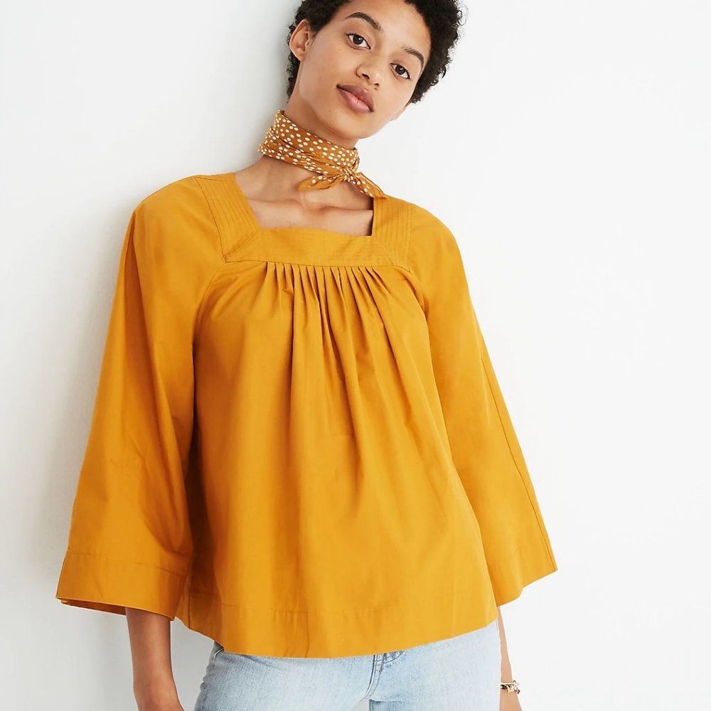 Madewell Marigold Square Neck Top, Size S